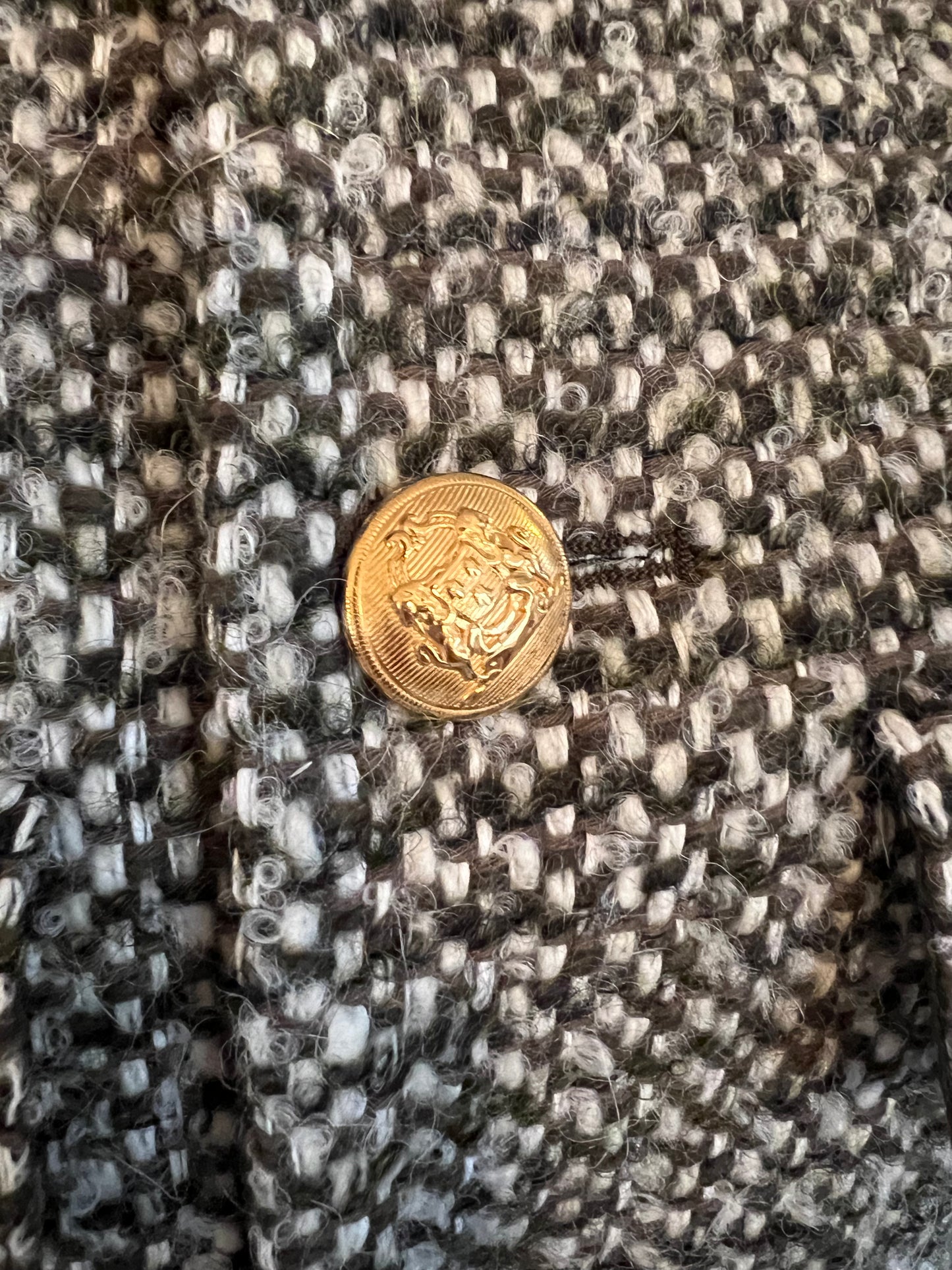 Celine Olive Tweed Size 38 Chausser Jacket