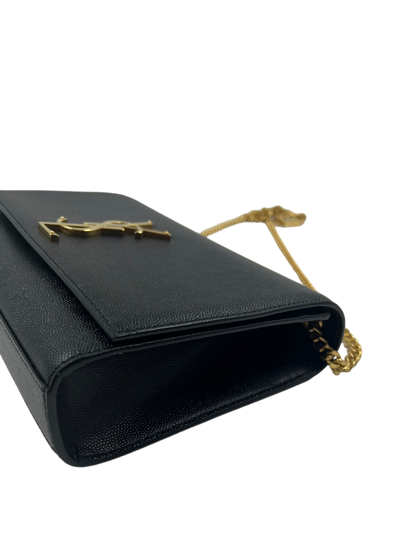 Saint Laurent YSL Black Grain de Poudre Medium Kate Chain Bag