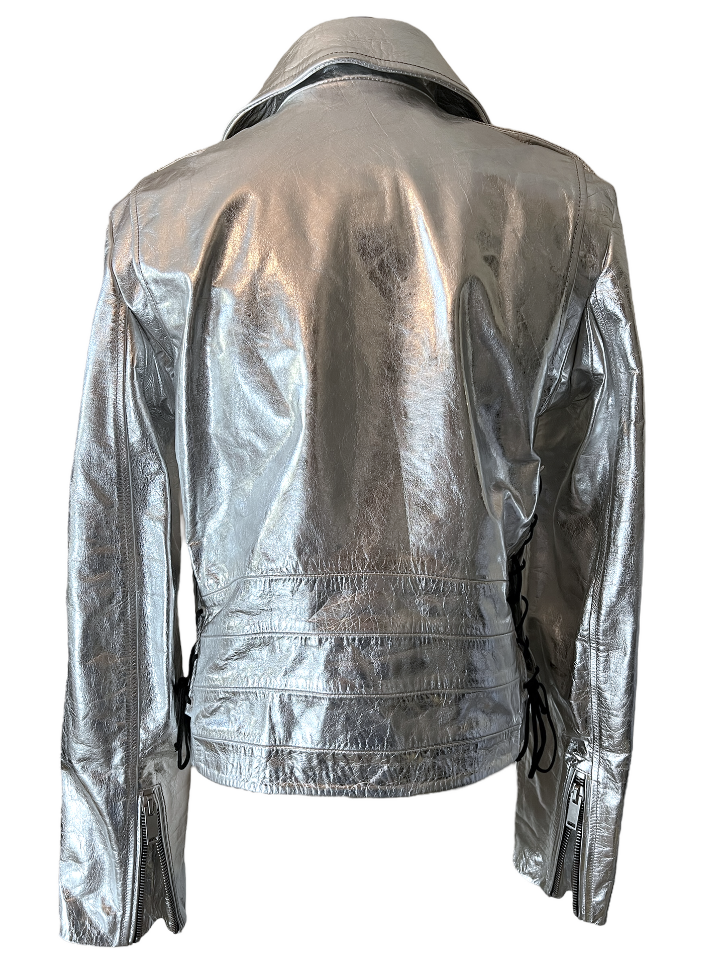 Ben Taverniti Unravel Project Silver Leather Size 44 Biker Jacket