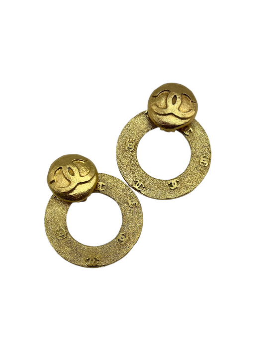 Chanel Vintage Gold Collection 29 2 Way Clip On Earrings