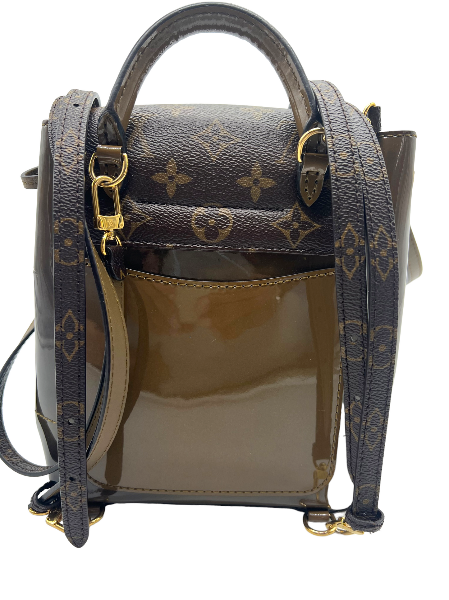 Louis Vuitton Vert Bronze Vernis Monogram Hot Springs Backpack Handbag