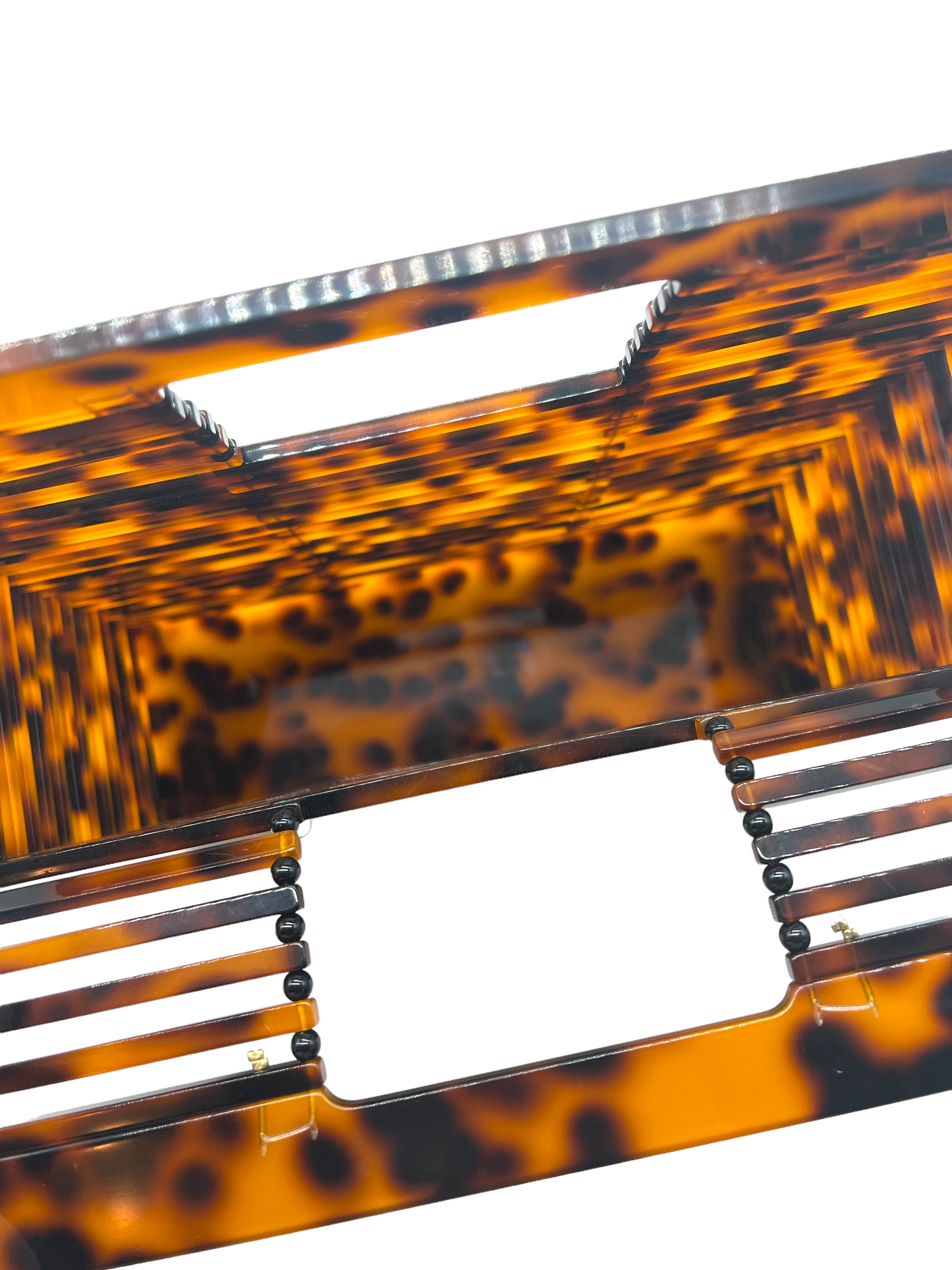 Rachel Roy Tortoise Acrylic Top Handle Bag