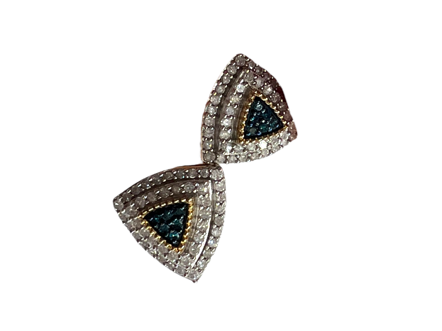 Michael Drechsler Gold Plated Sterling Silver Pave Diamond Size 7 Pyramid Cuff Ring