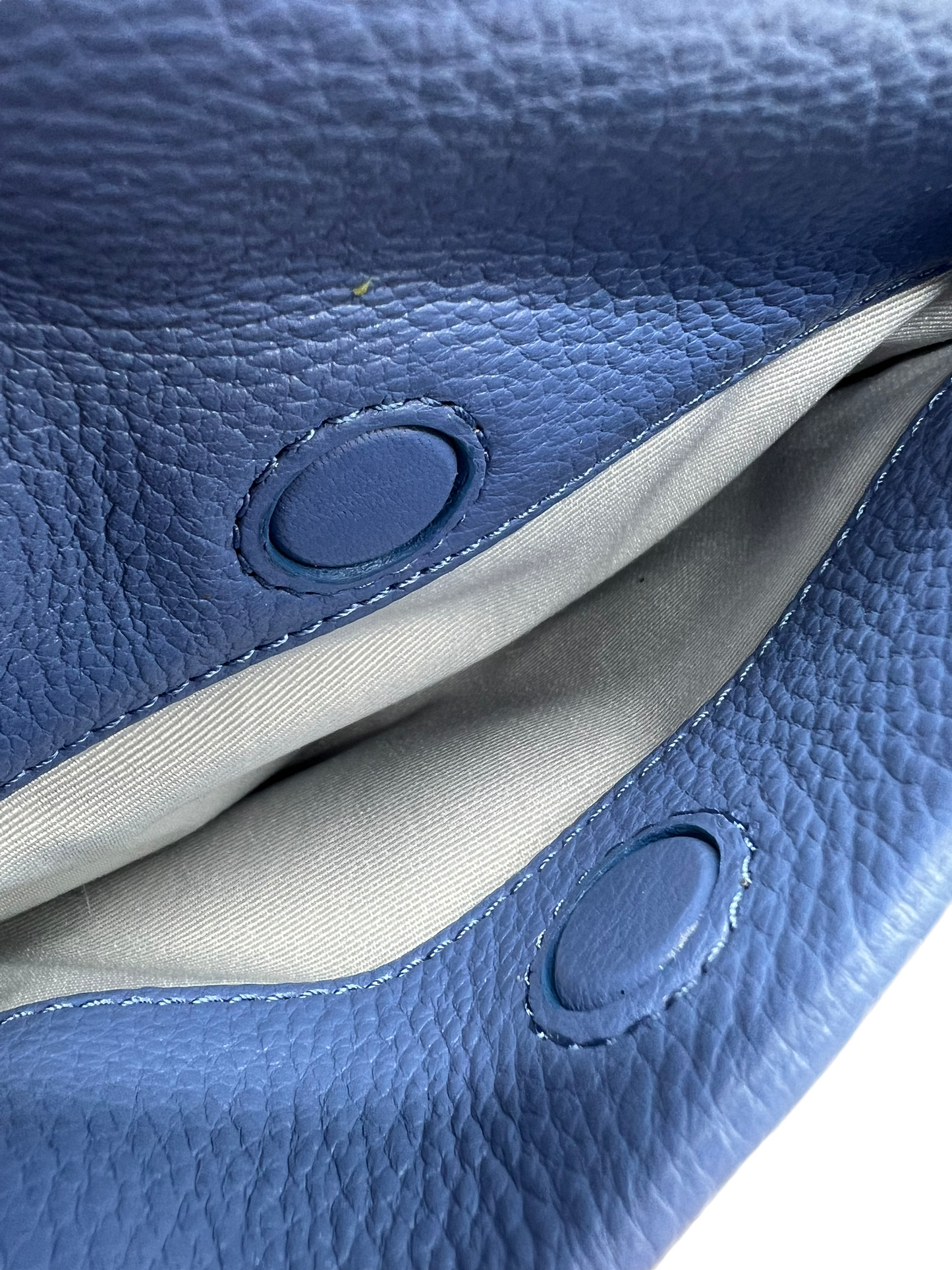 Marc Jacobs Blue Leather The Mini Cushion Bag