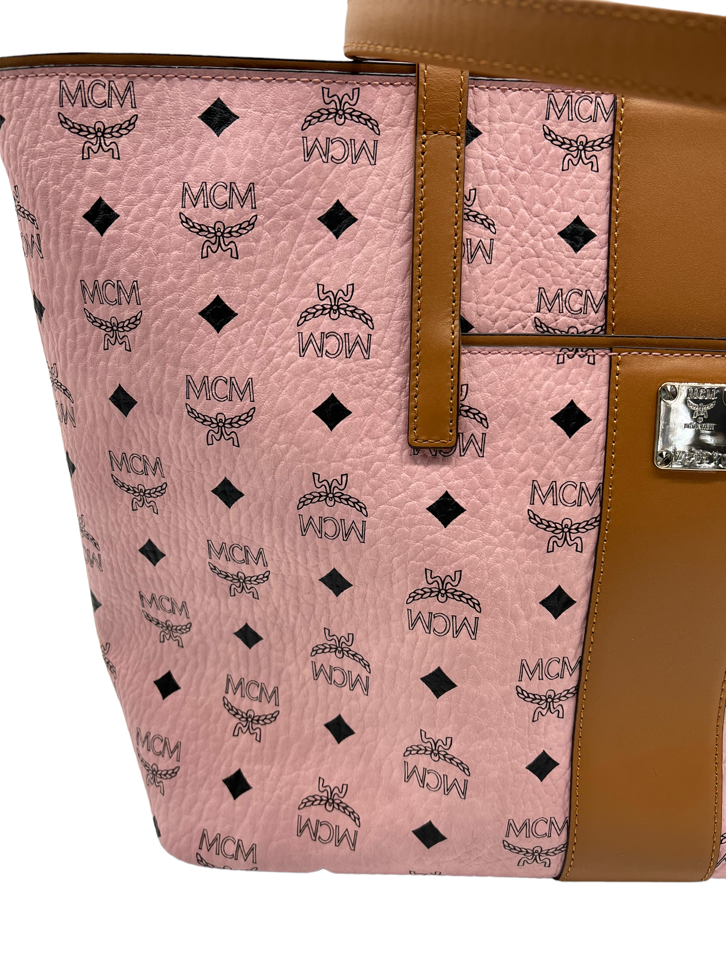 MCM Pink Medium Anya Visetos Tote