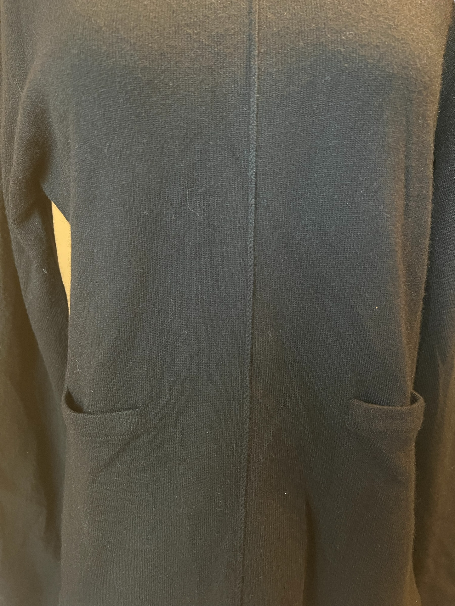 Chanel Black Cashmere 02A Logo Buttons Size 46 Sweater