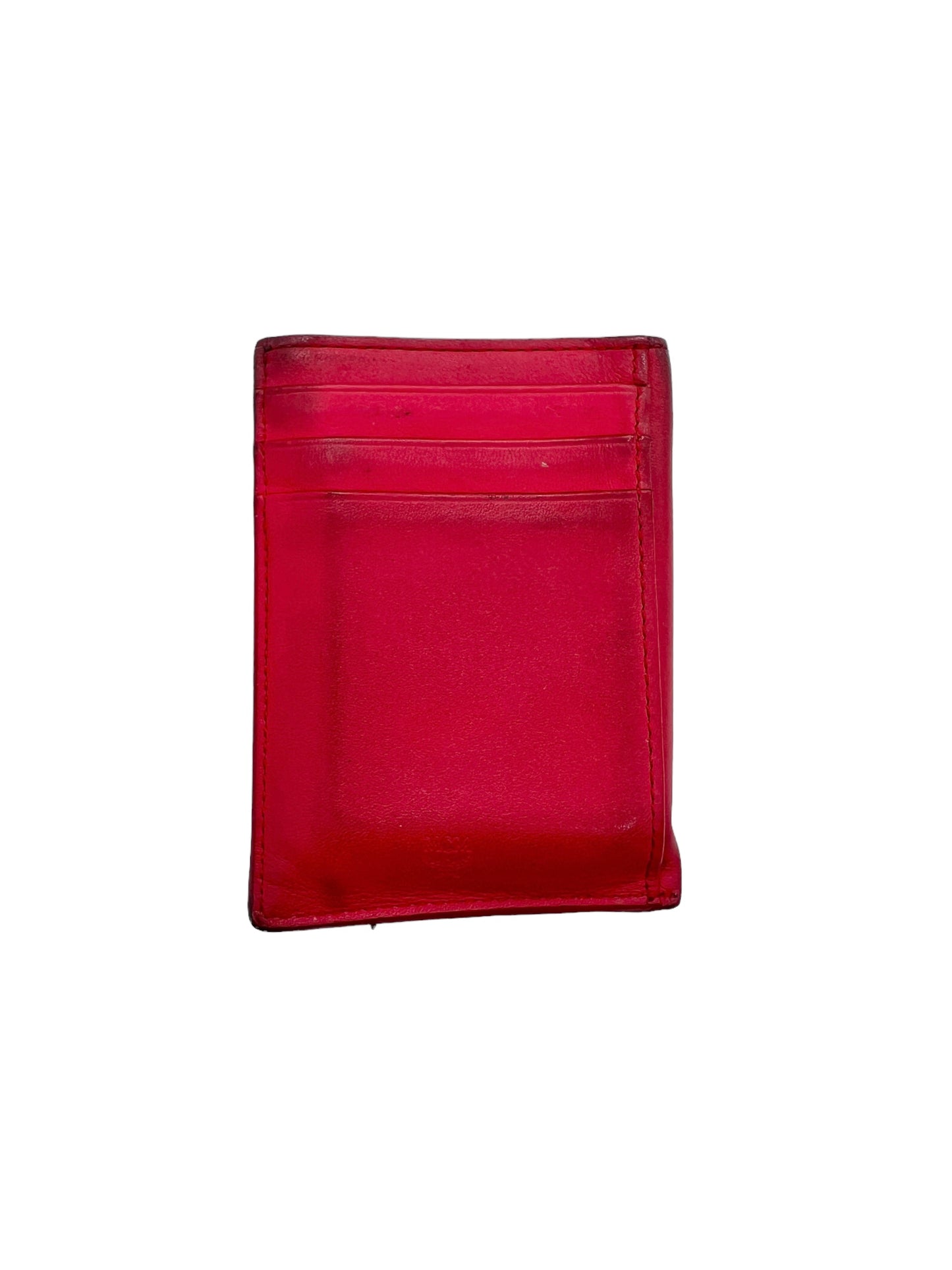 MCM Tan & Red Visetos Heritage Card Holder