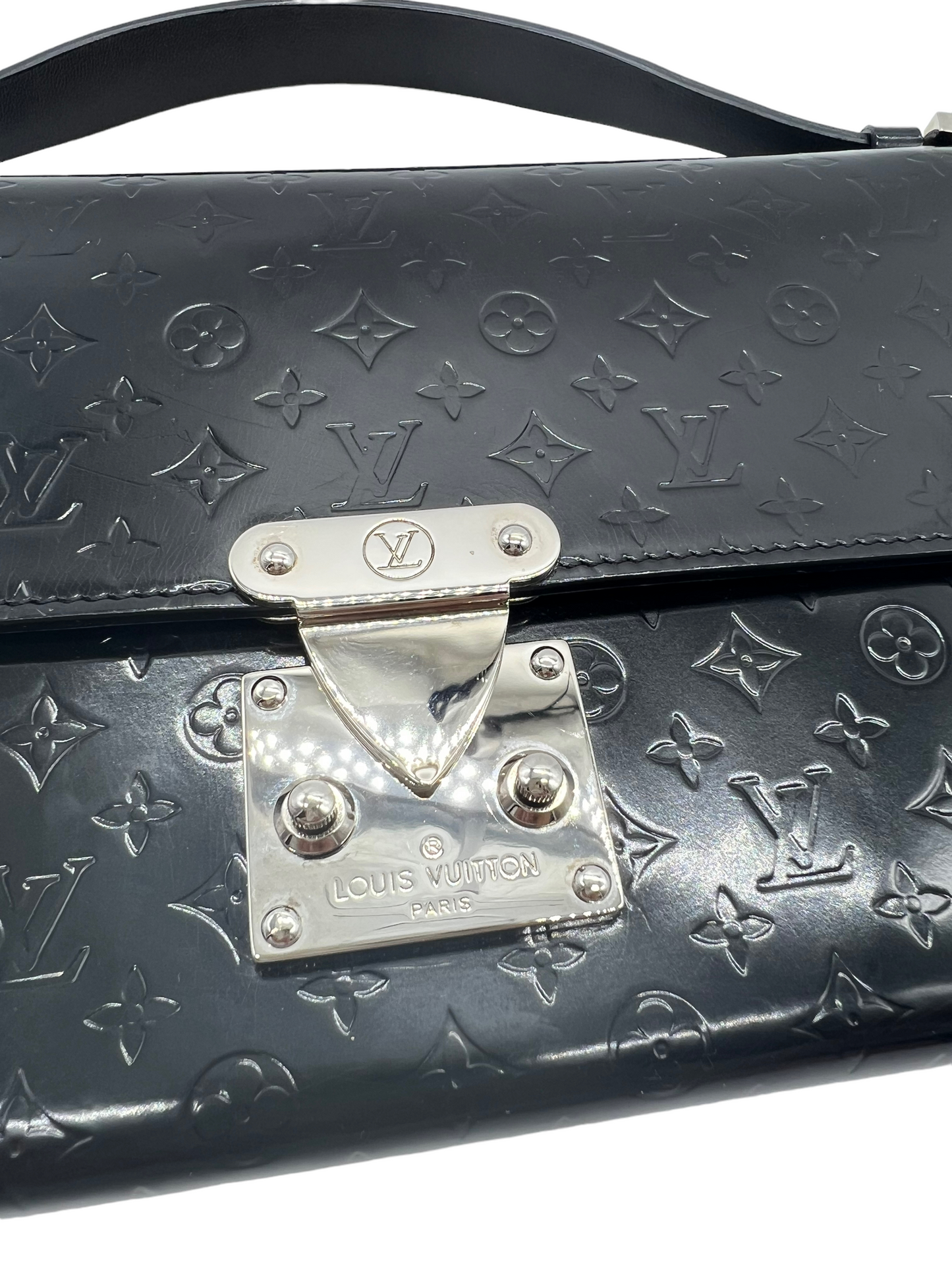 Louis Vuitton Black Monogram Glace Anouchka MM Pochette MM