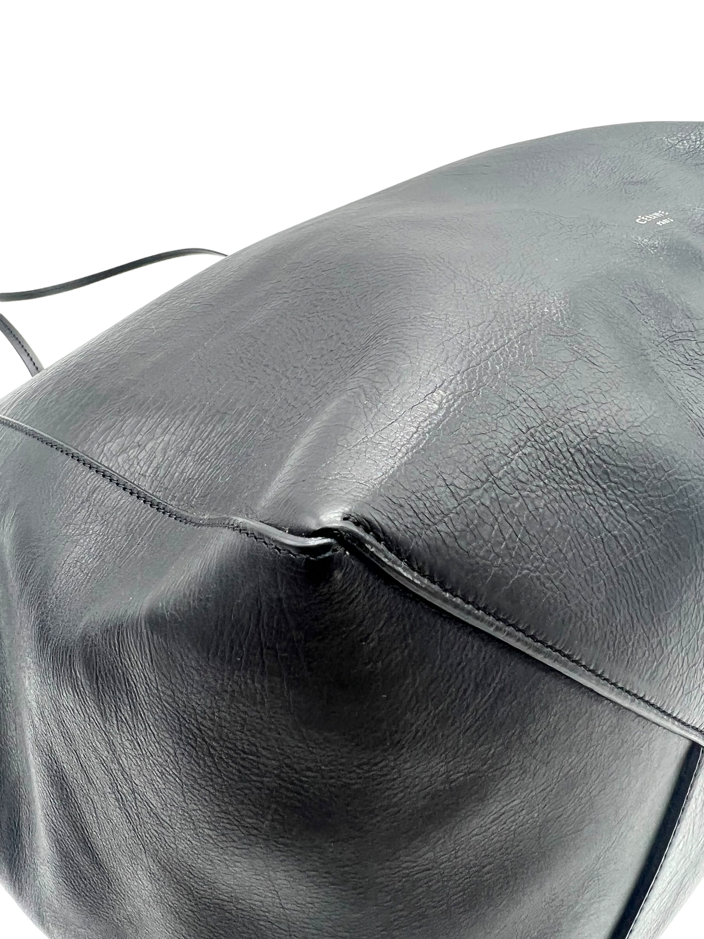 Celine Black Calfskin Large Cabas Clasp Tote