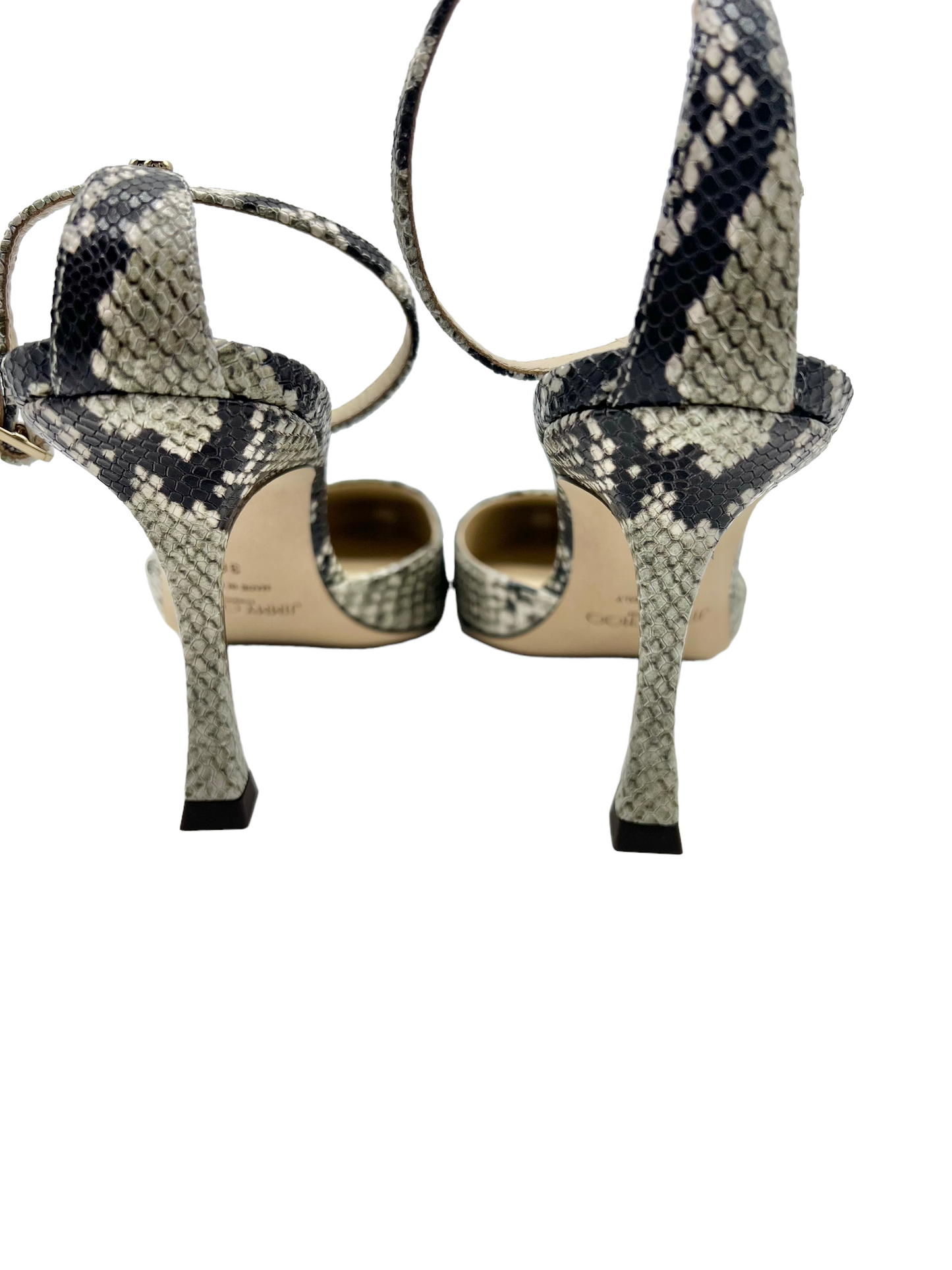 Jimmy Choo Snakeskin Embossed Size 39 Mair 90 Slingback Heels