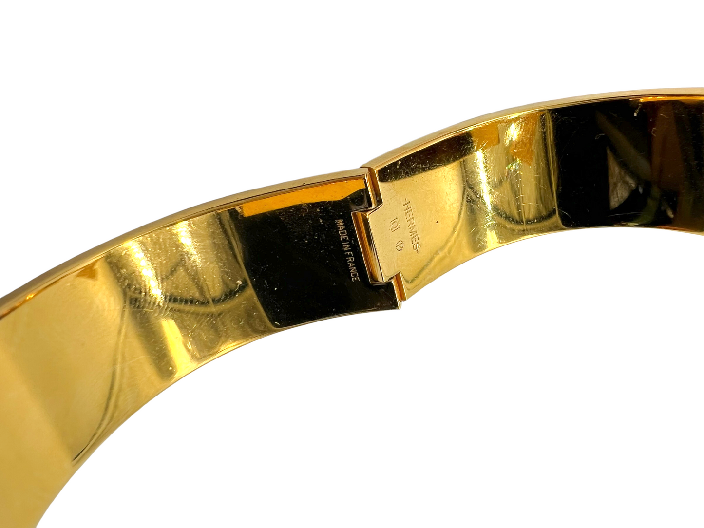 Hermes Orange H Wide Clic Clac Bracelet