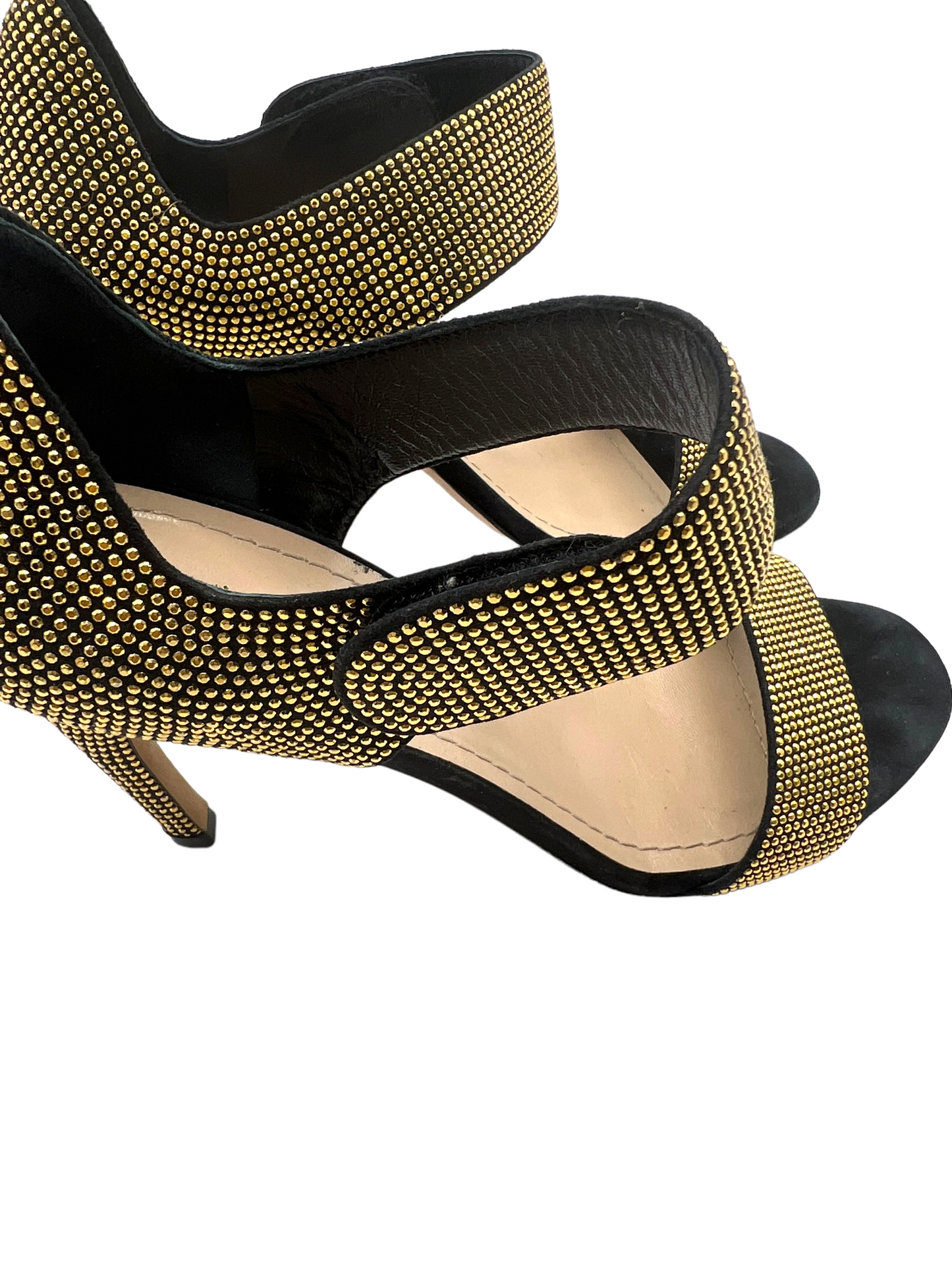 Dior Gold Studded Double Strap Size 38 Heels