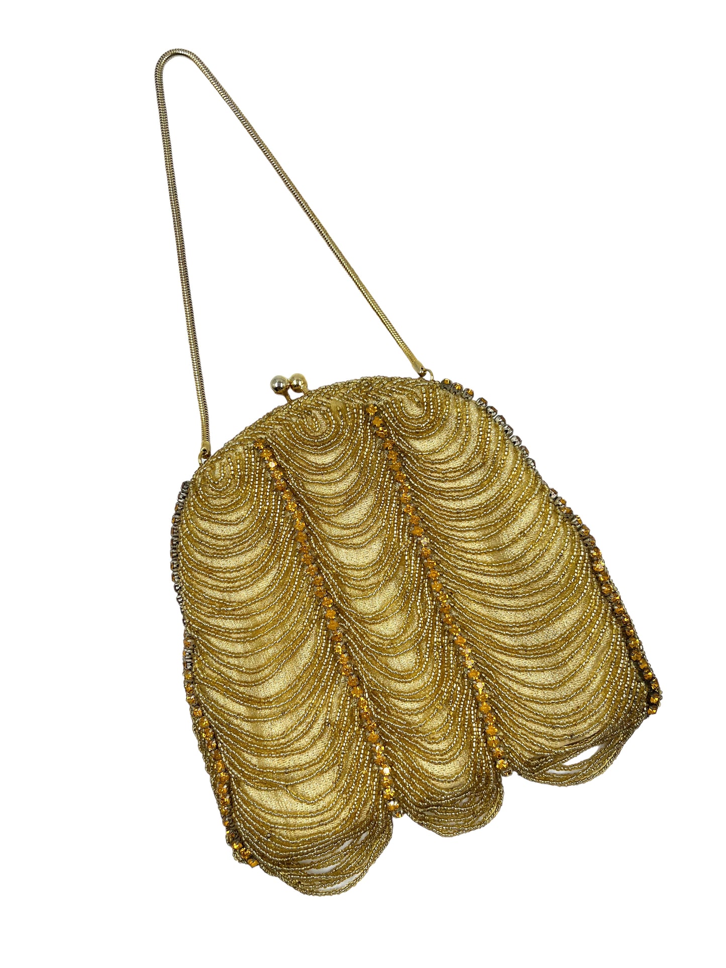 Walborg Vintage Gold Beaded Embellished Evening Bag