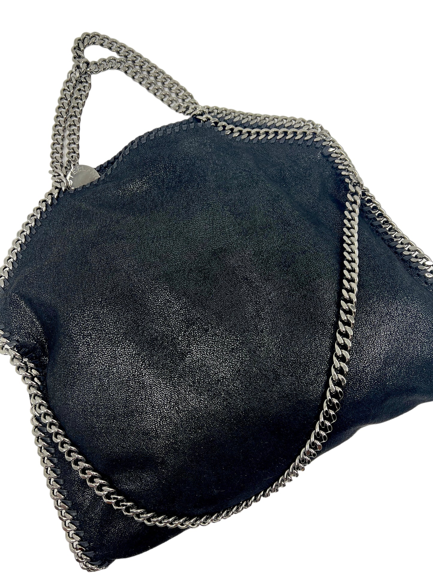 Stella McCartney Black Vegan Leather Three Chain Falabella Bag