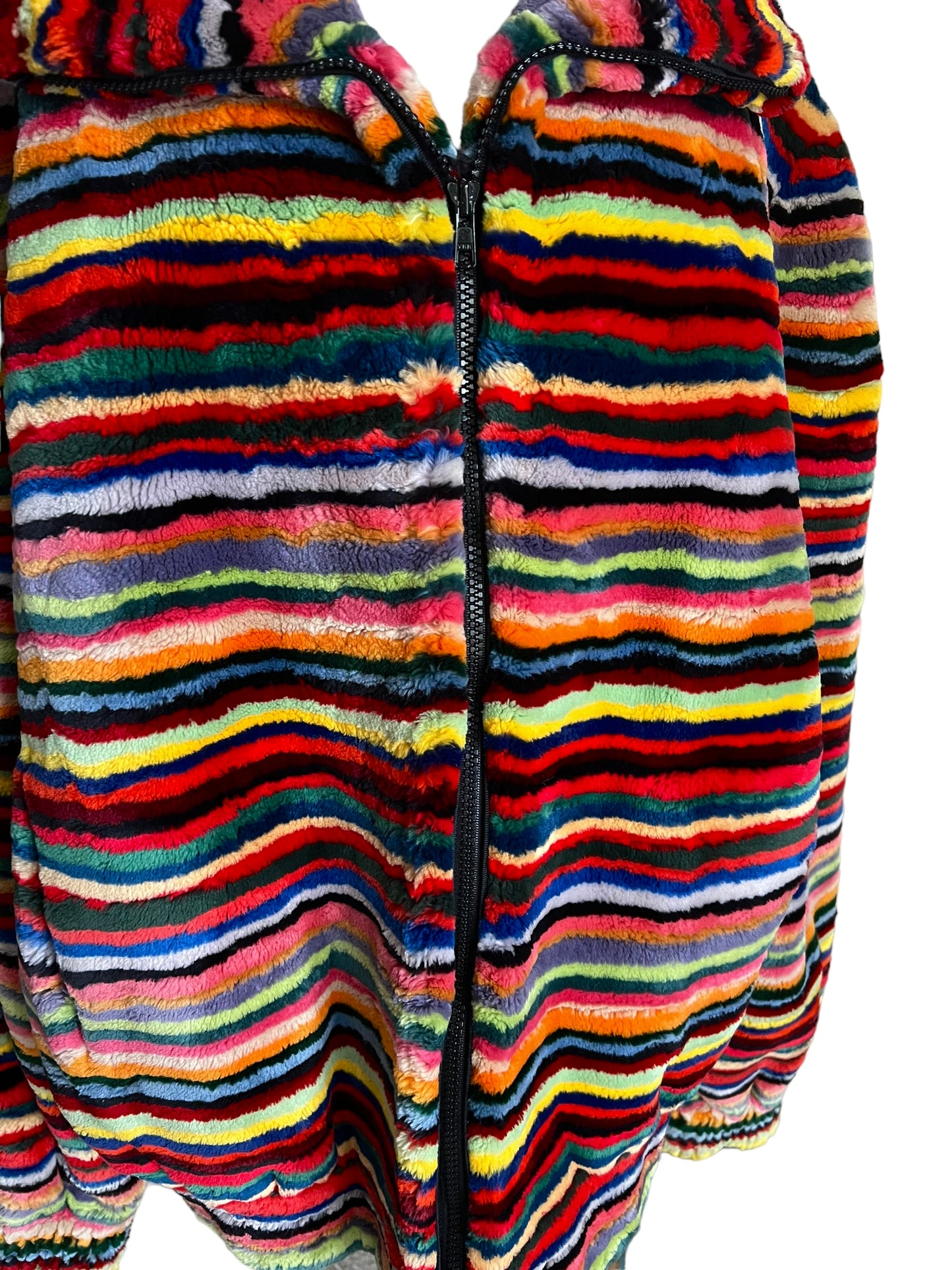 Zuki Size 40 Rainbow Stripe Sheared Beaver Jacket