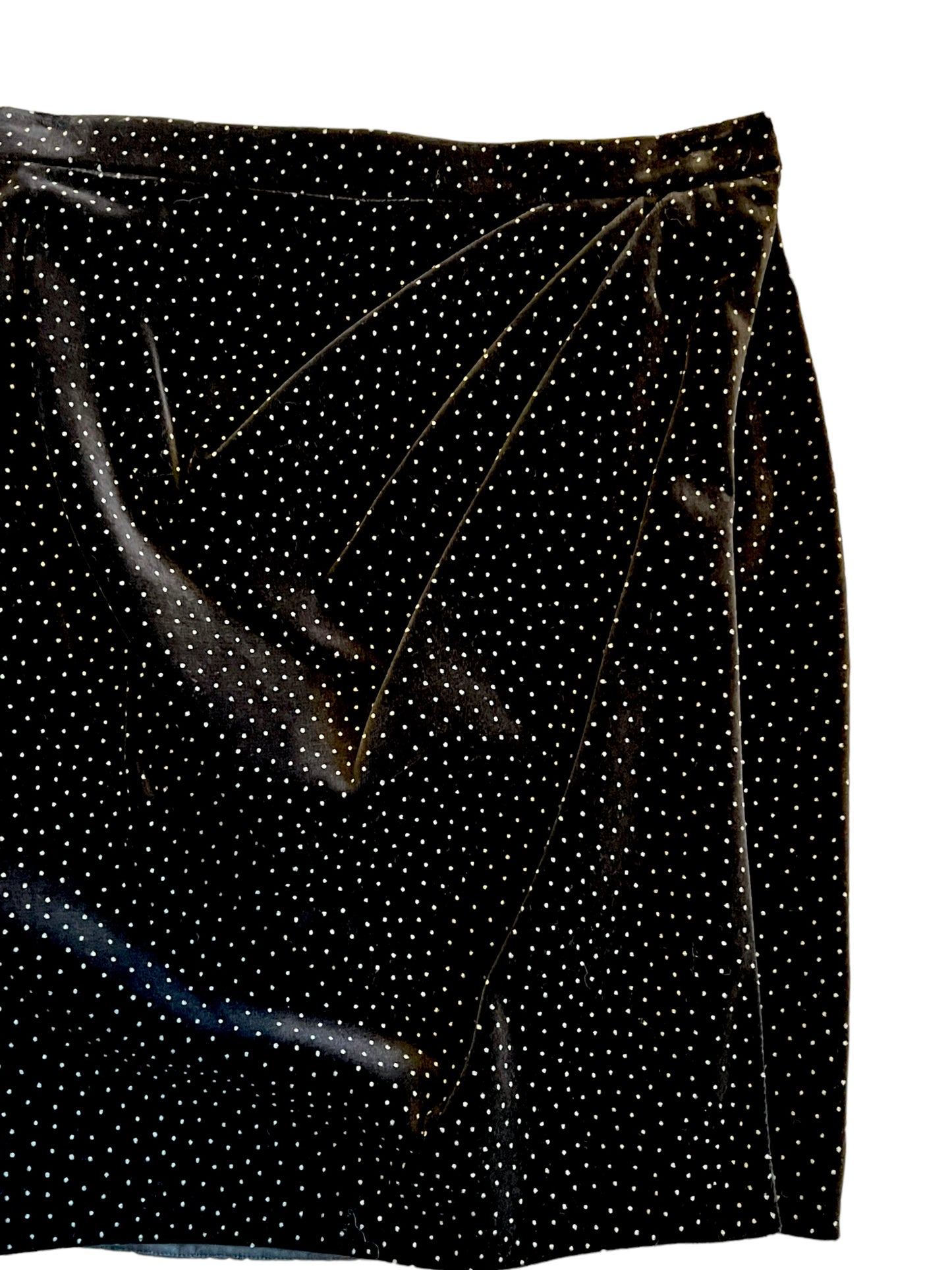 Theory Size 4 Black Silk Velvet Pleat Wrap Skirt