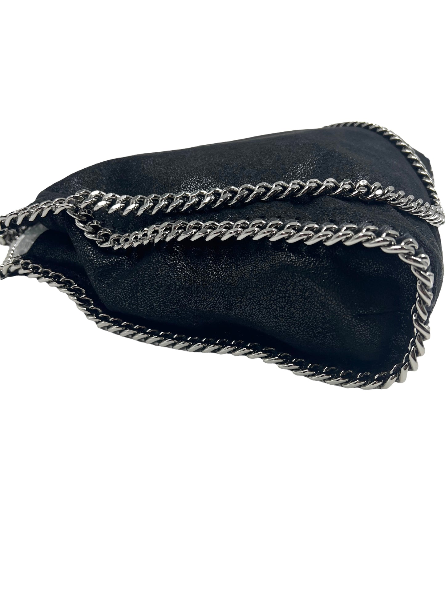 Stella McCartney Black Vegan Leather Three Chain Falabella Bag