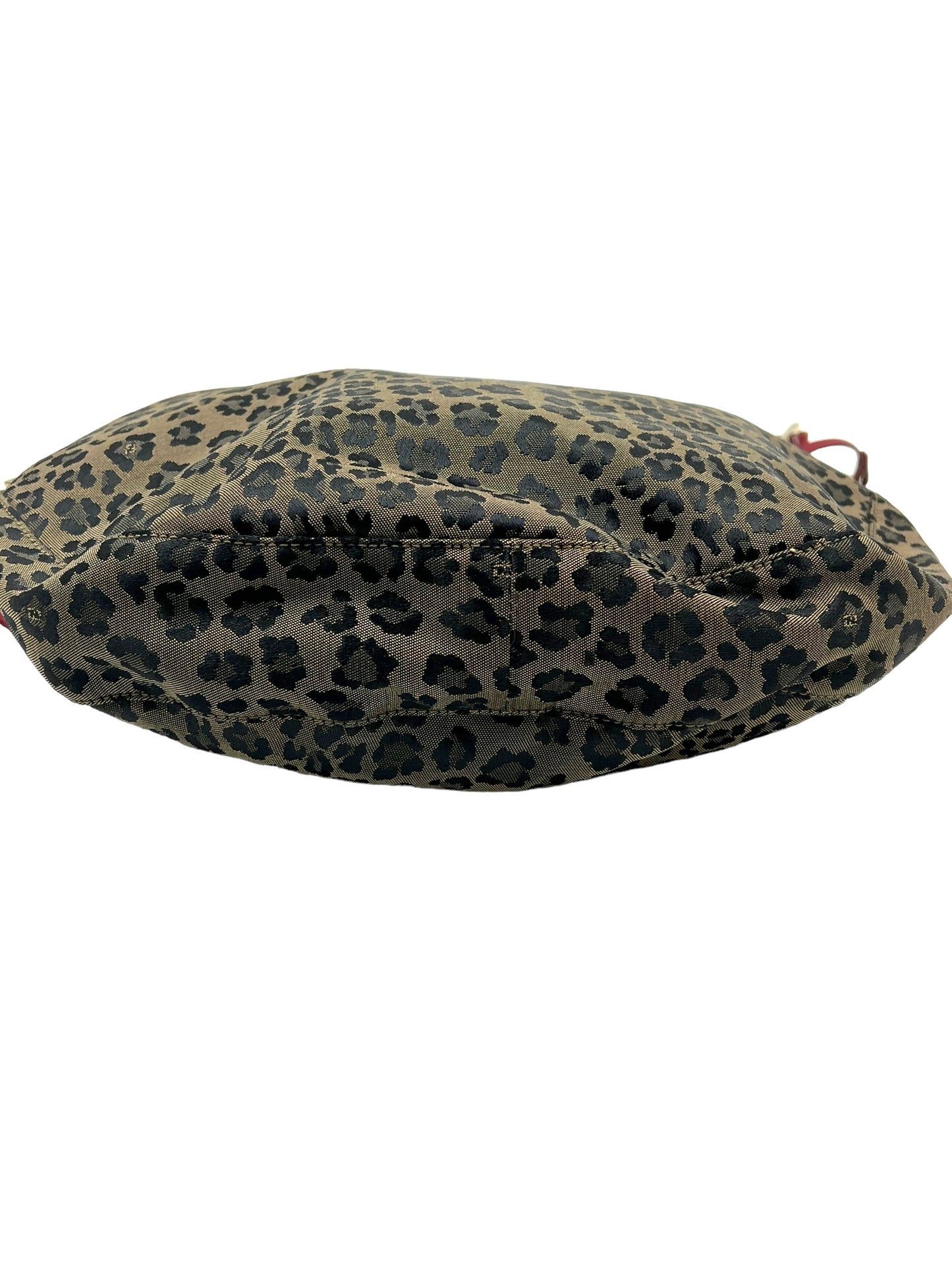 Fendi Vintage Cheetah Print Canvas Hobo Bag