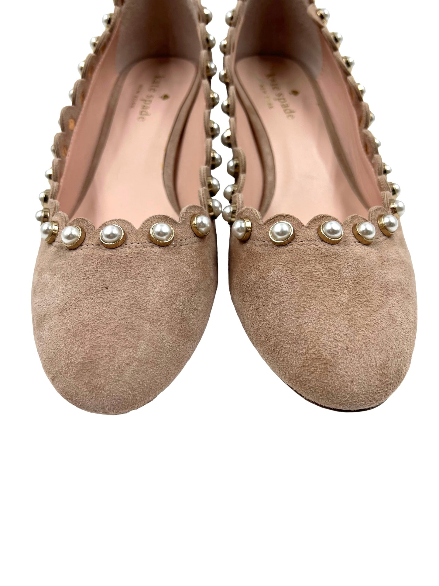 Kate Spade Size 8 Fawn Maeve Suede Pearl Heels