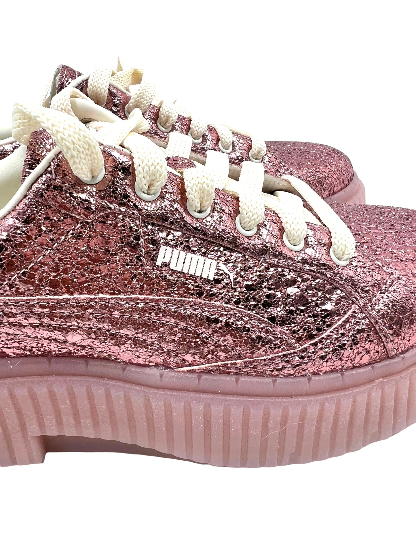 Puma Size 7.5 Pink Dinara Shine Sneakers