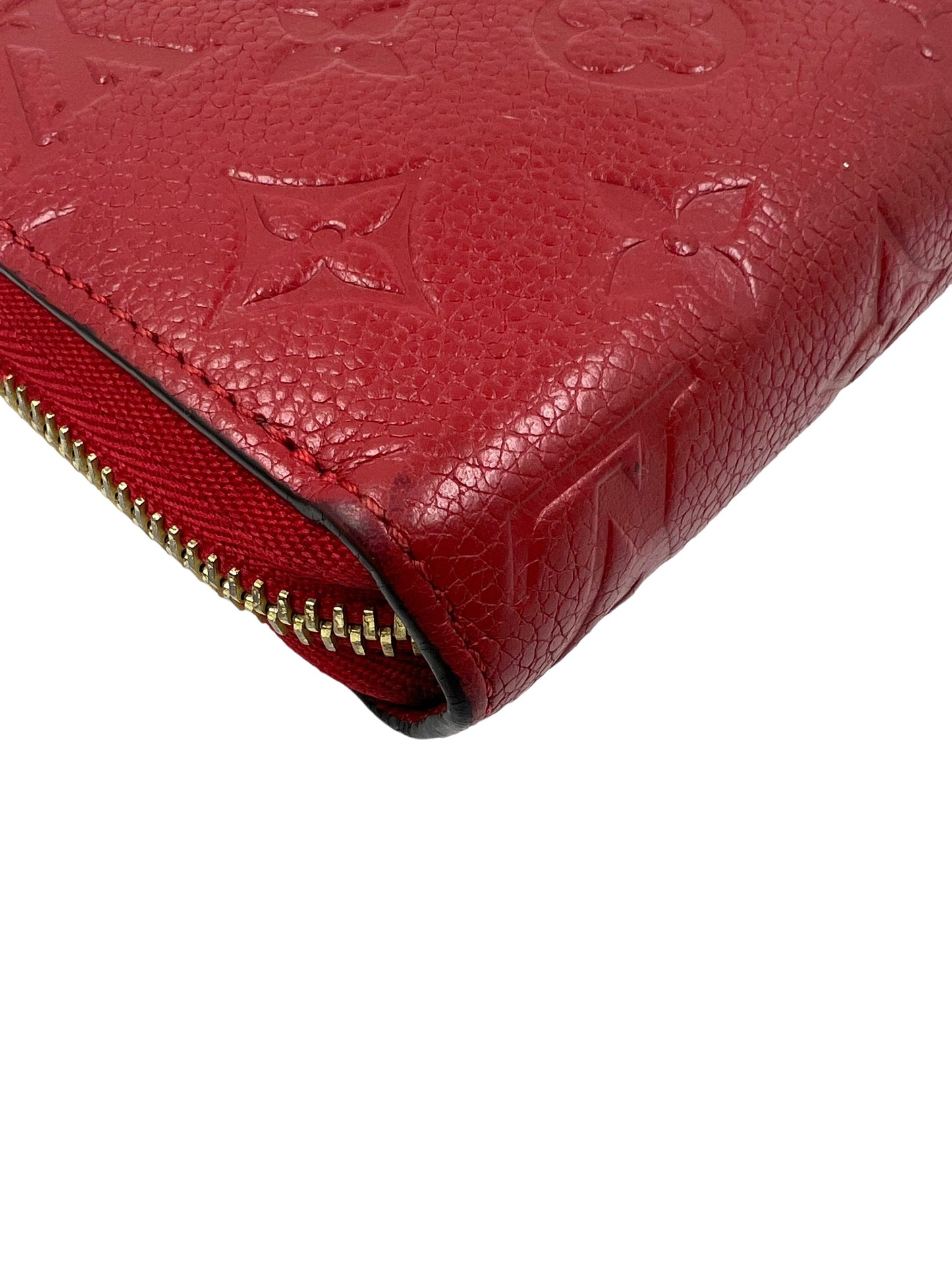 Louis Vuitton Red Empreinte Leather Zippy Wallet