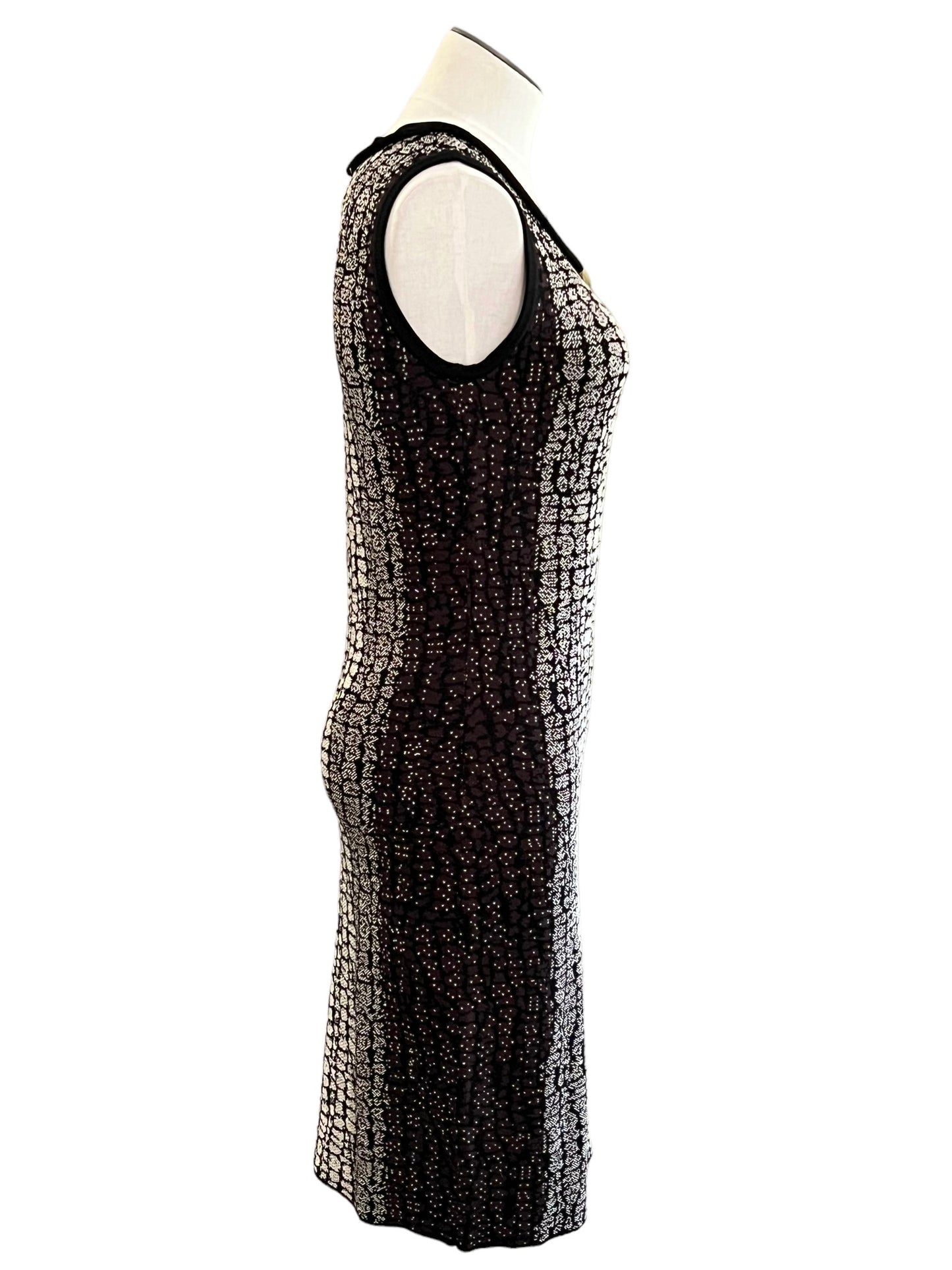 Carmen Marc Valvo Size S Metallic Snake Print Dress