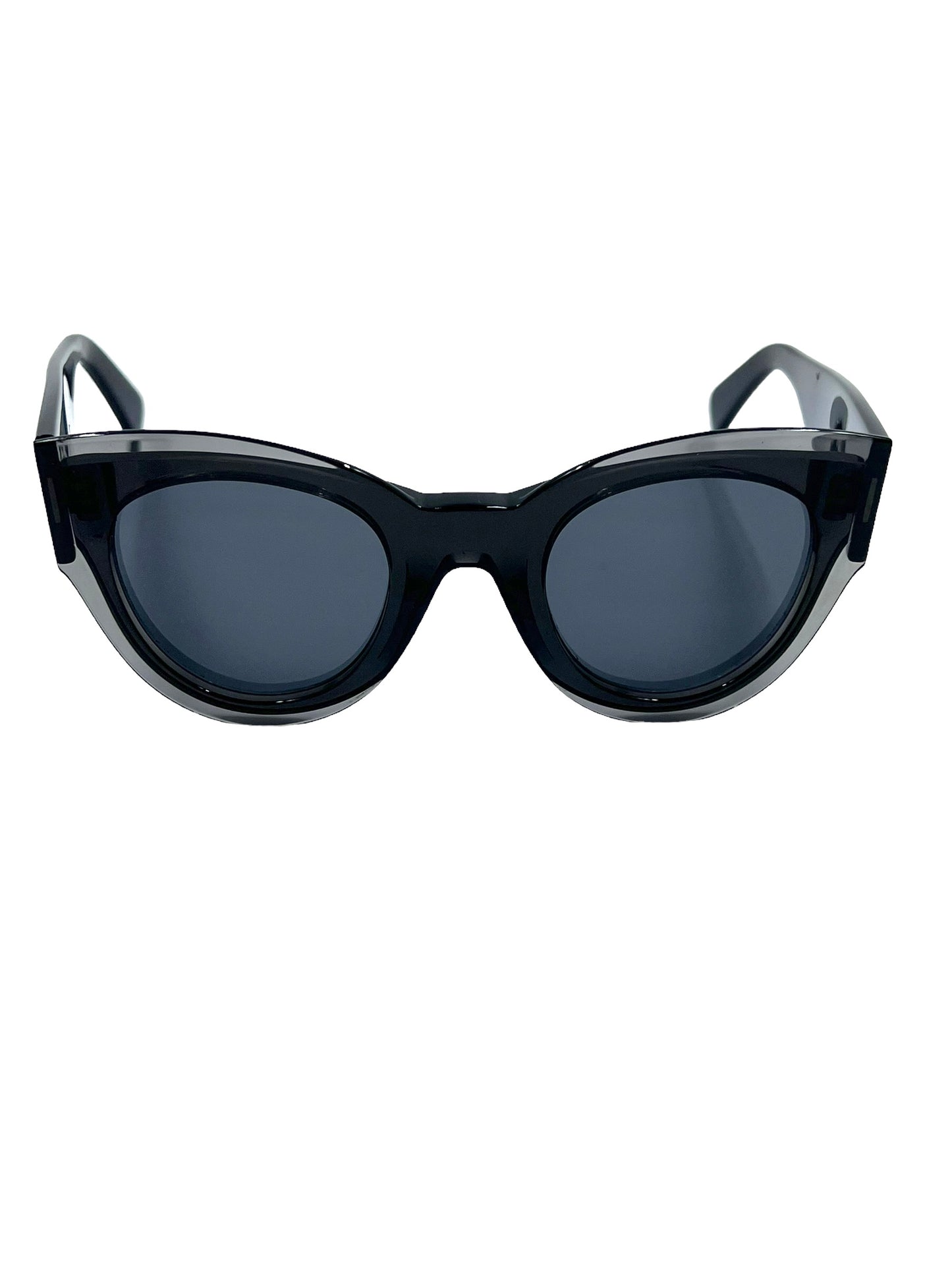 Celine CL41447/S Black Round Cat Eye Sunglasses