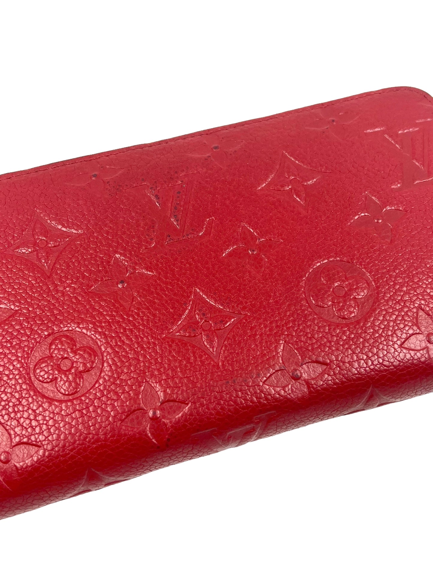 Louis Vuitton Red Empreinte Leather Zippy Wallet