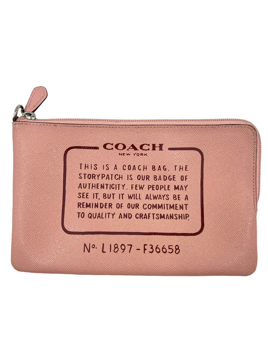 Coach Pink Storypatch Large Wristlet Pouch