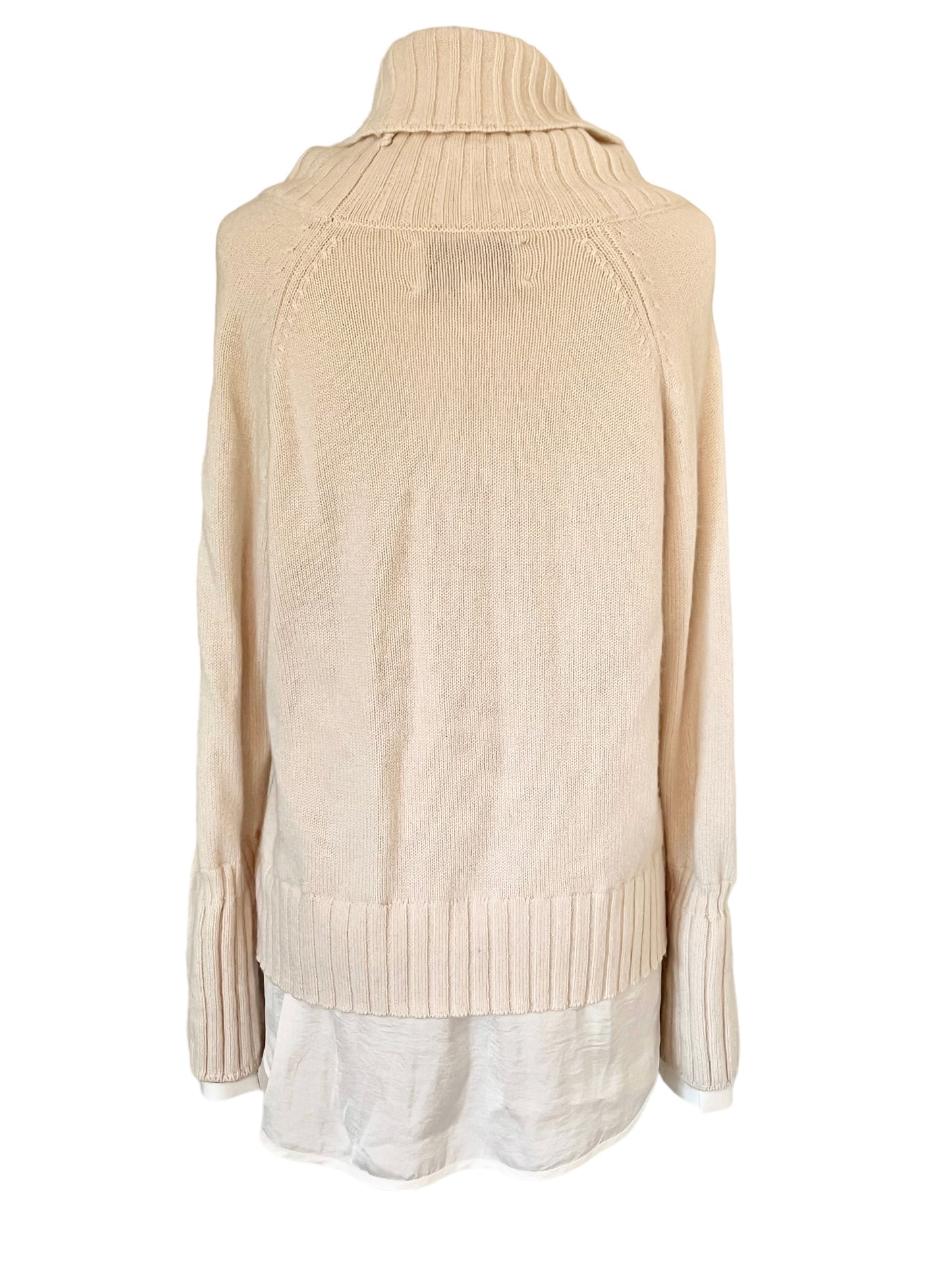 Brochu Walker Size M Cream Cashmere Blend Jolie Fringe Layered Looker Sweater