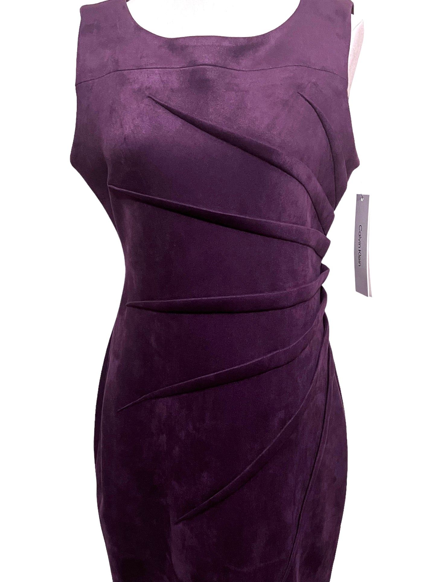 Calvin Klein Size 10 Purple Faux Suede Shift Dress