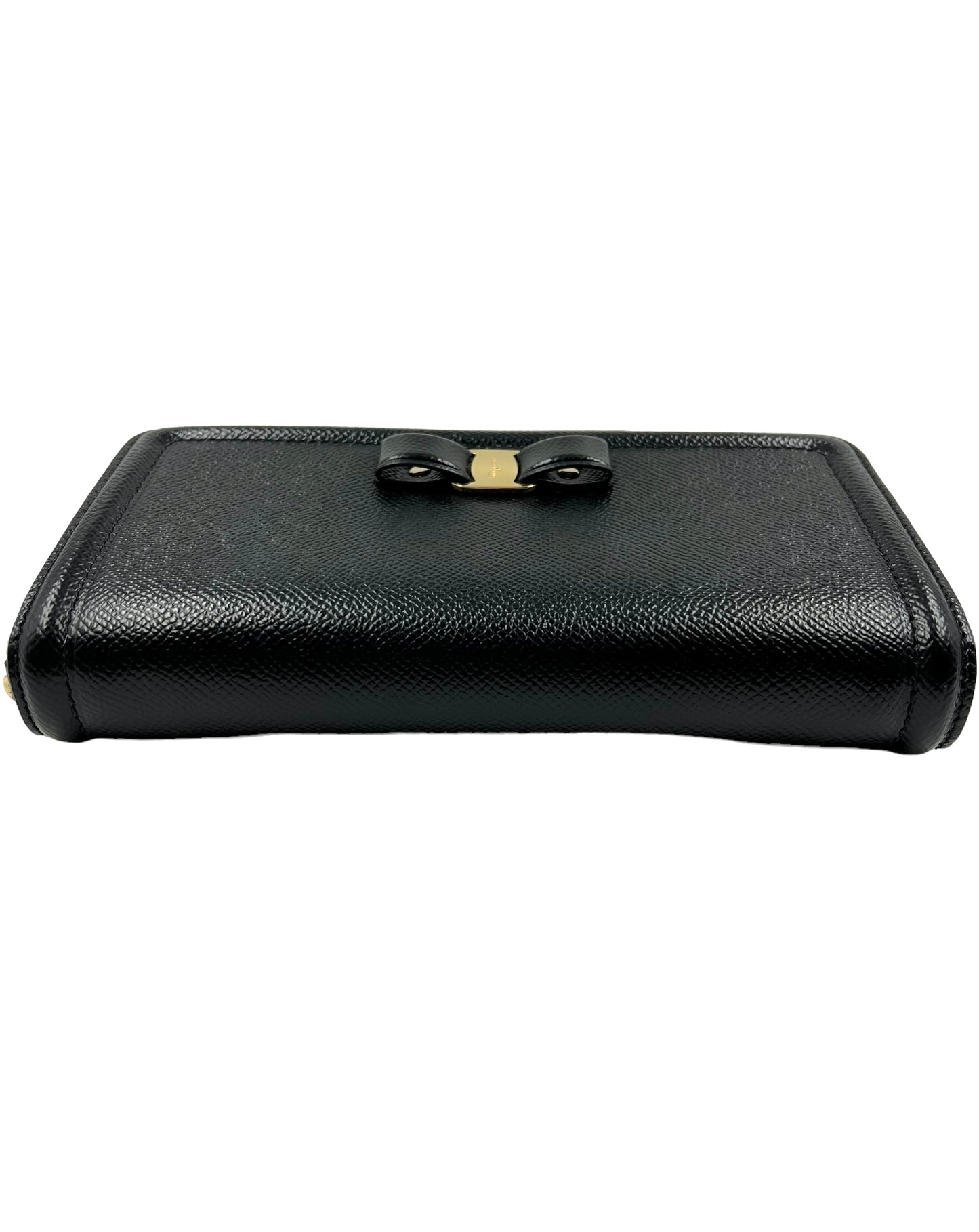 Ferragamo Black Leather Chain Vara Bow Mini Bag