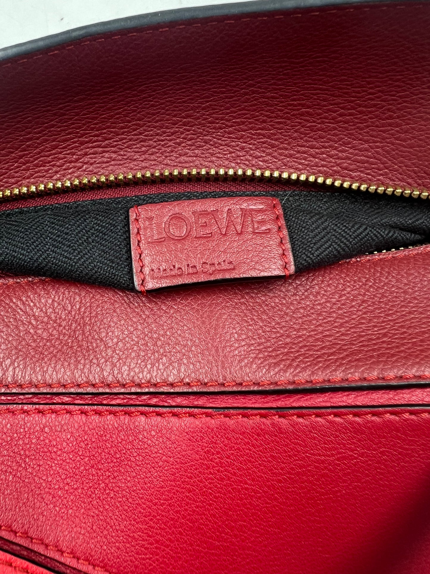 Loewe Red Color Block Small Puzzle Bag