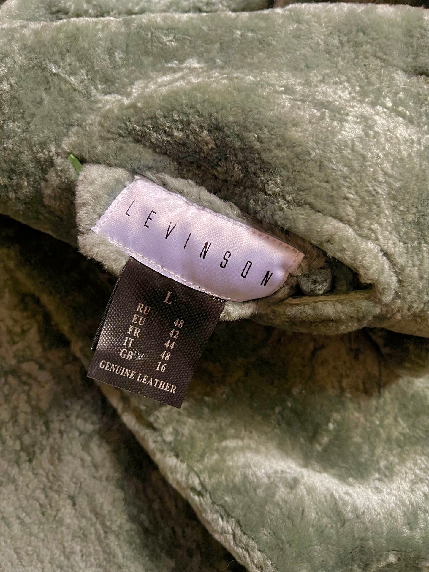 Levinson Size L Sage Reversible Leather Coat