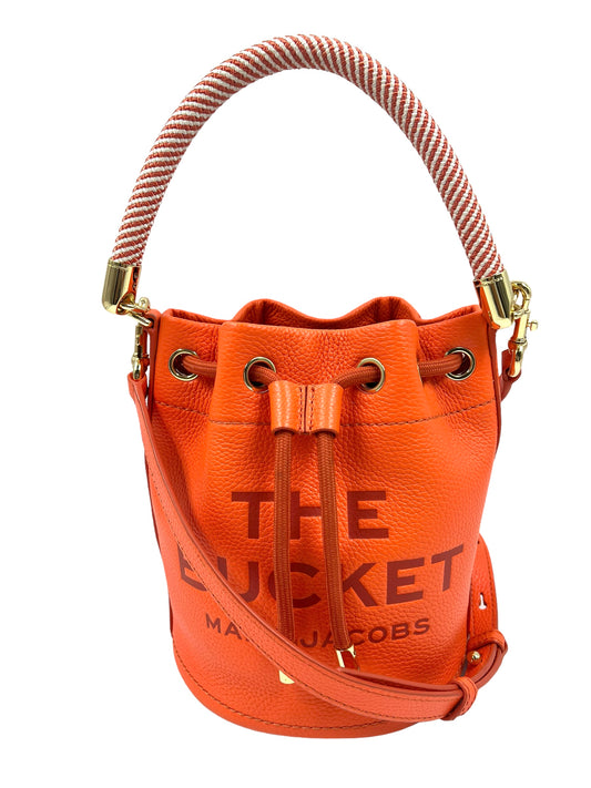 Marc Jacobs Electric Orange Leather 'The Bucket Bag' Shoulder Bag