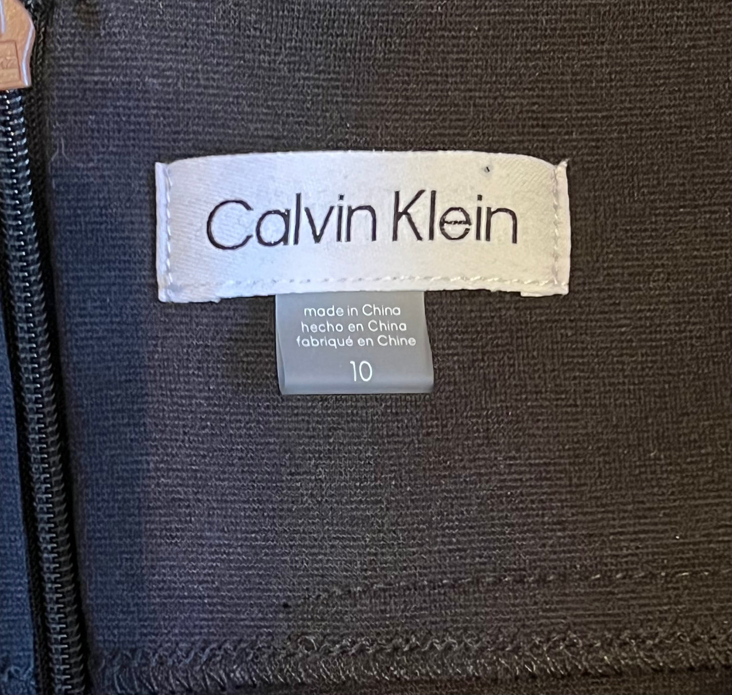 Calvin Klein Size 10 Black & Tan Dress