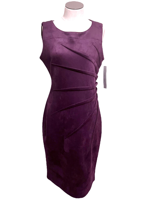 Calvin Klein Size 10 Purple Faux Suede Shift Dress