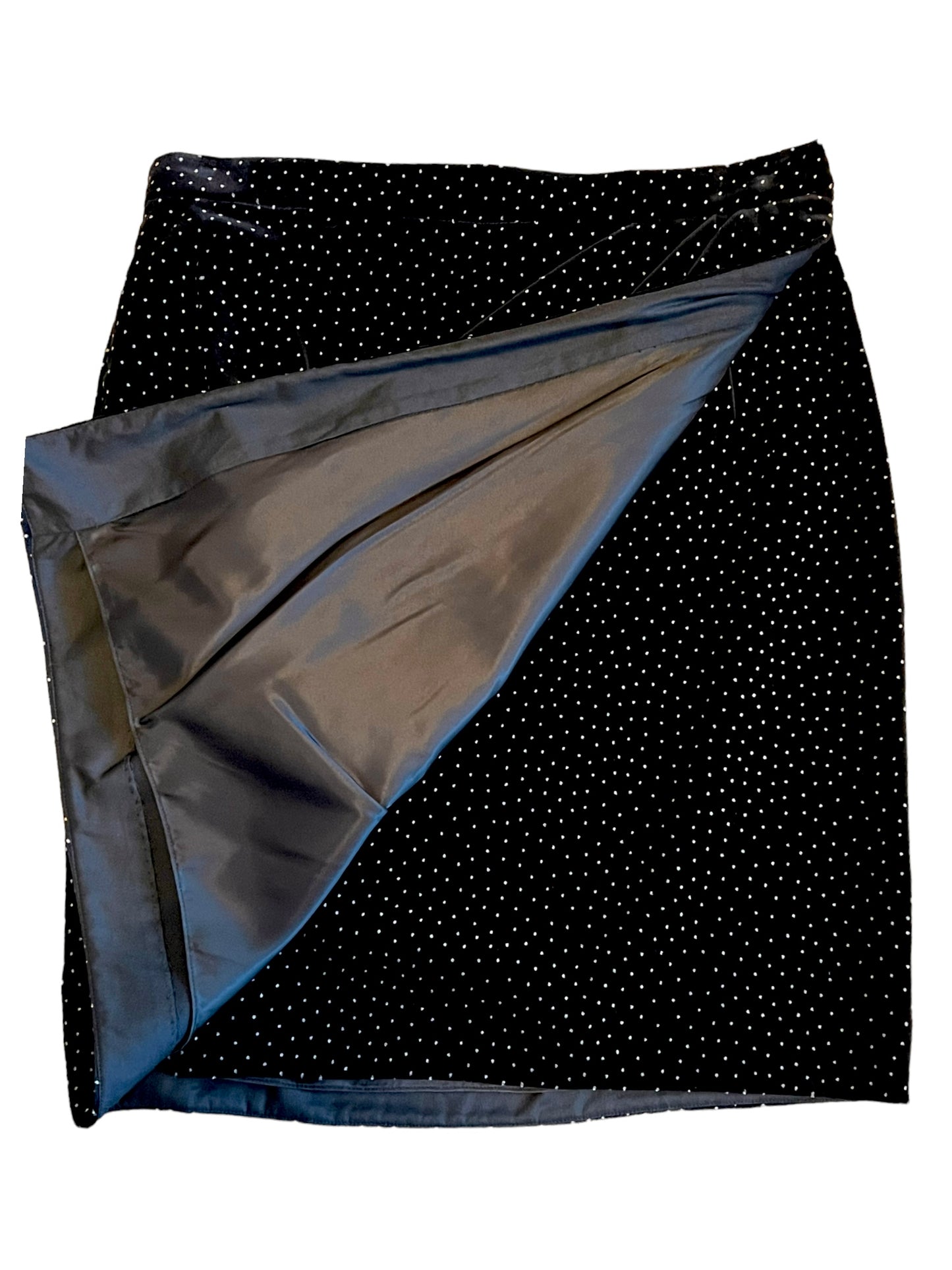 Theory Size 4 Black Silk Velvet Pleat Wrap Skirt