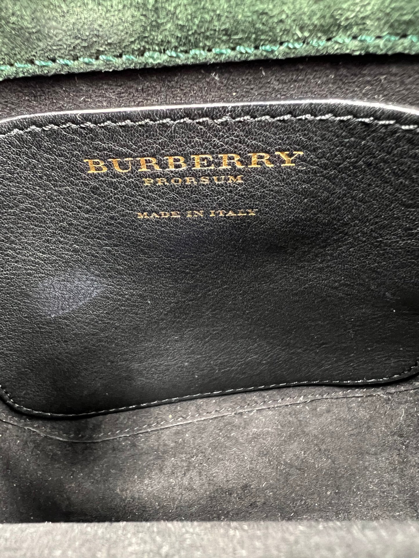 Burberry Green Suede The Belt Square Bag
