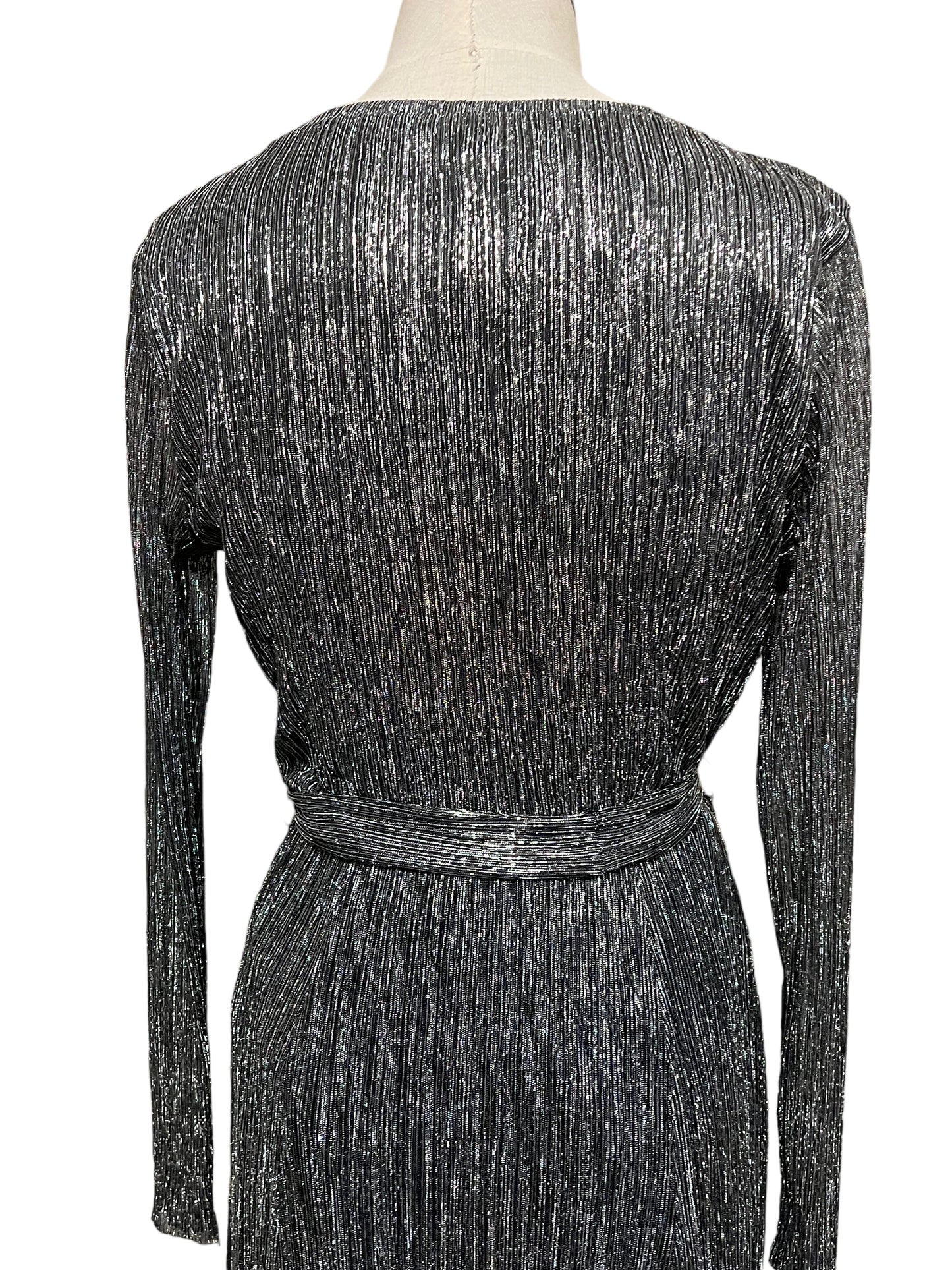 Anne Klein Size 6 Silver Metallic Gown