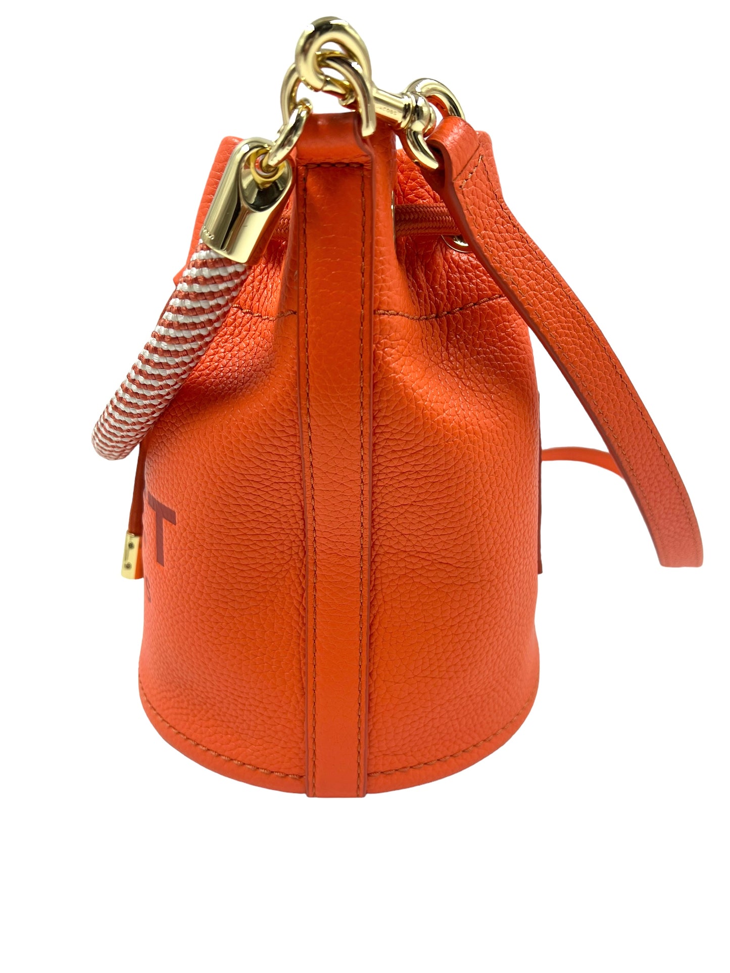 Marc Jacobs Electric Orange Leather 'The Bucket Bag' Shoulder Bag