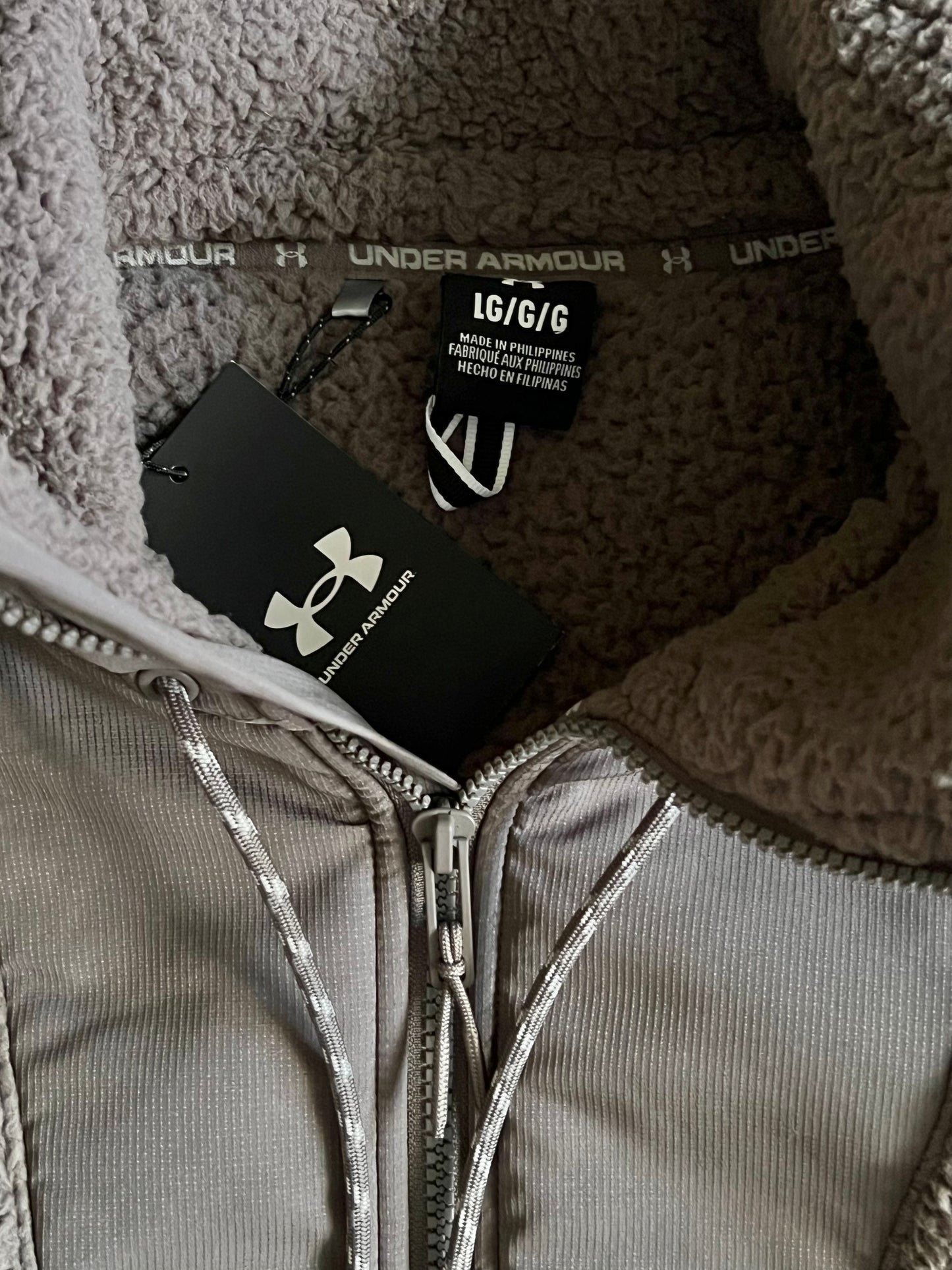 Under Armour Size L Gray Legacy Sherpa Full Zip Jacket