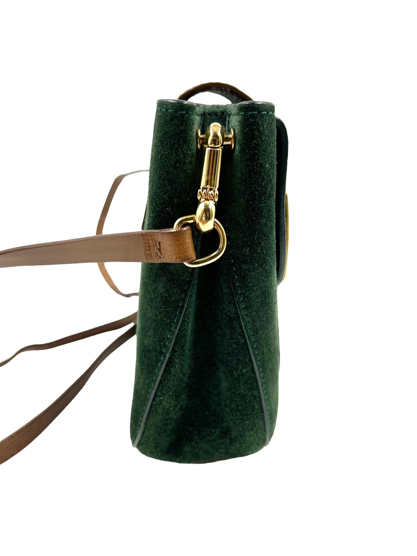 Burberry Green Suede The Belt Square Bag