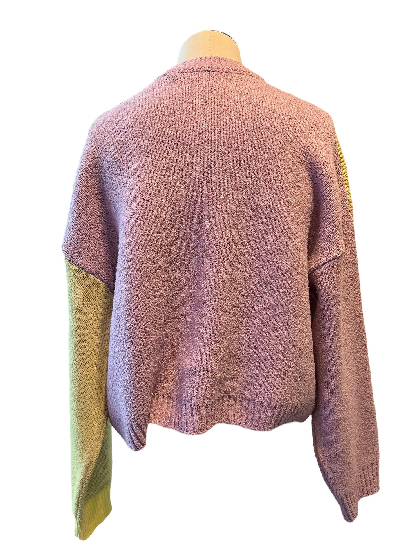 Zara Size M Retro Purple & Yellow Flower Sweater