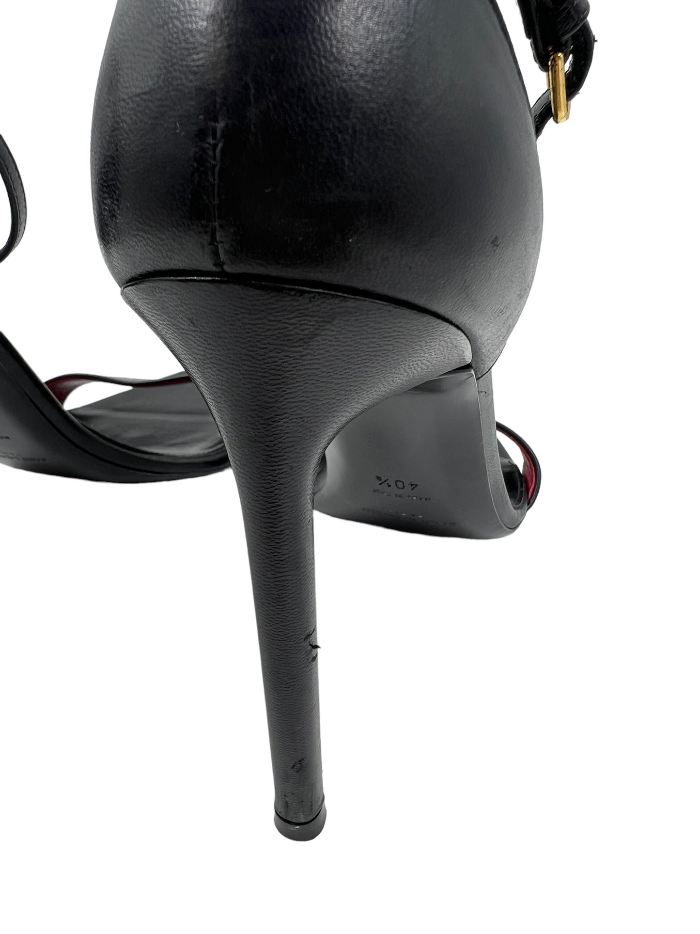 Saint Laurent YSL Black Leather 'Amber' Size 40.5 Heels