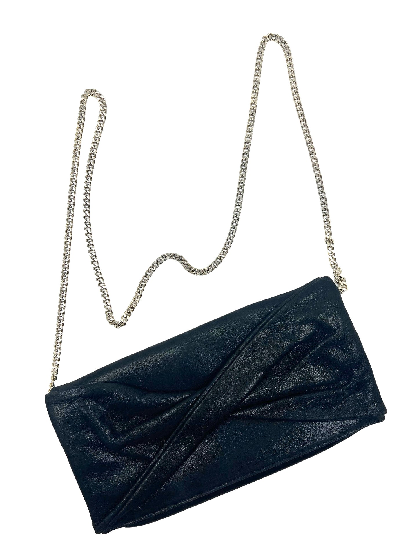 Reiss Black Beau Suede Clutch