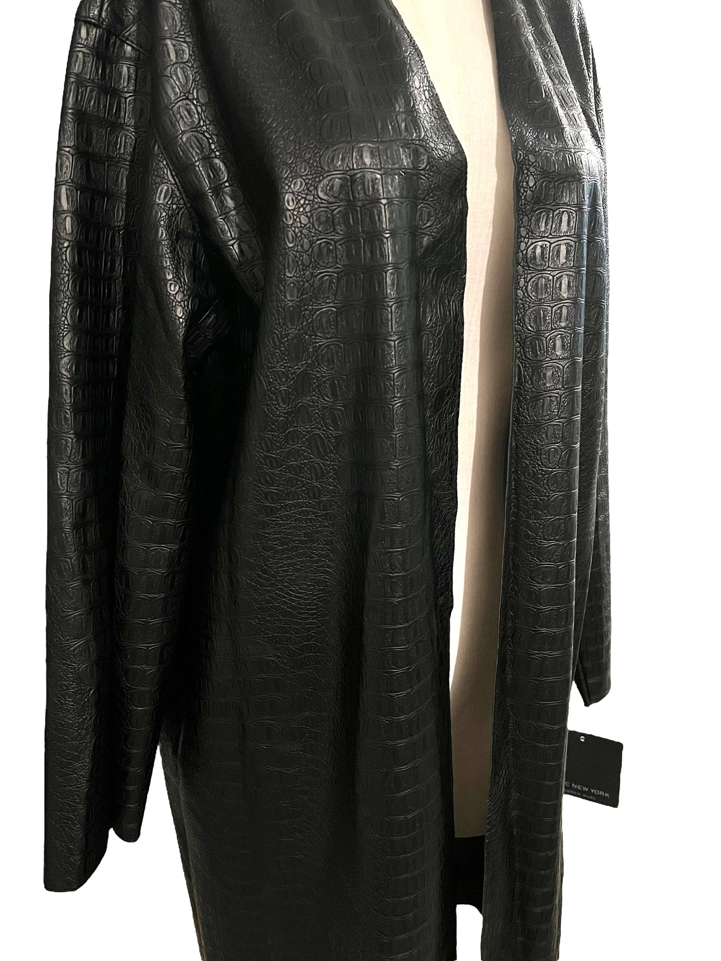 Marc New York Black Croc Embossed Vegan Leather Size M Jacket