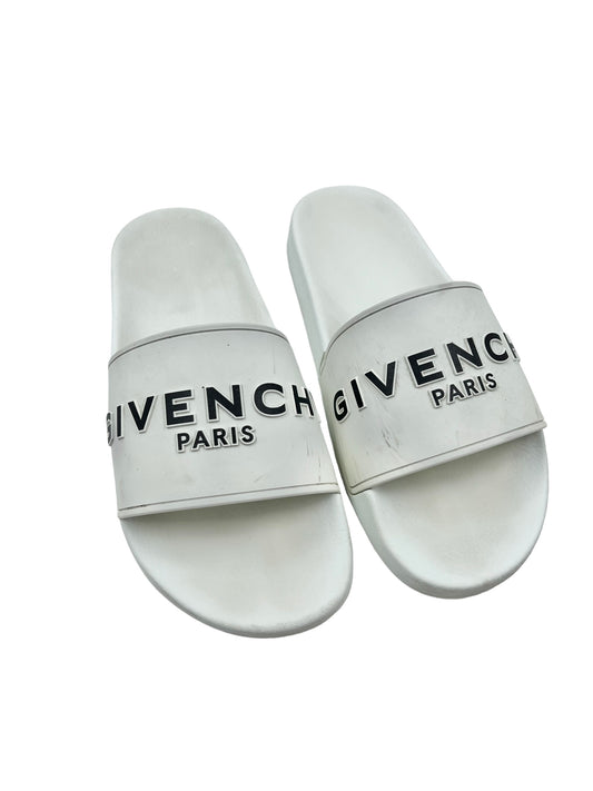 Givenchy Size 41 White Pool Slides