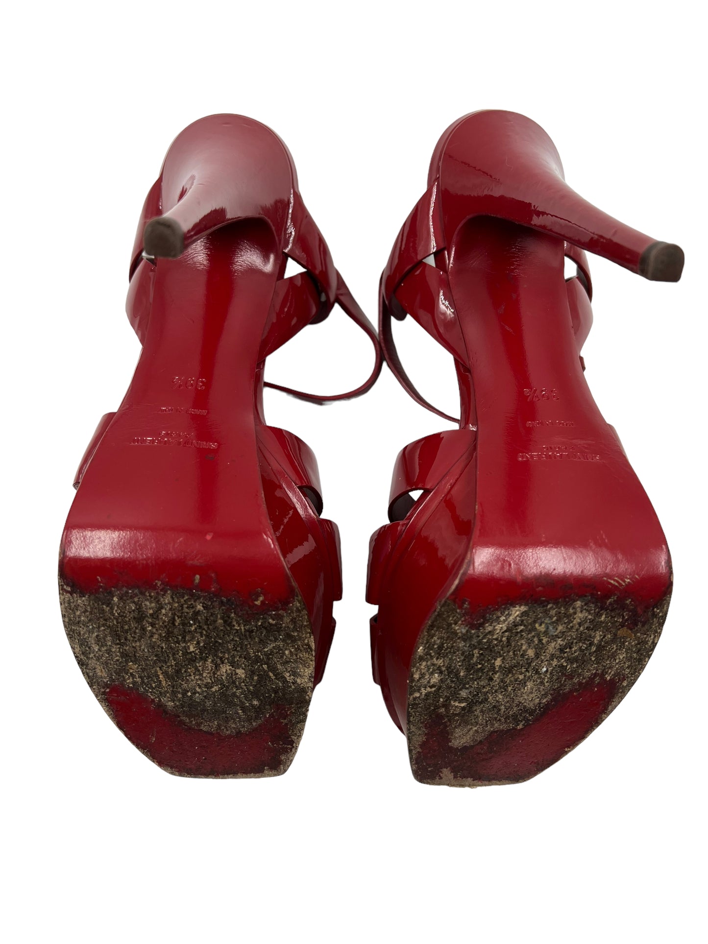 Saint Laurent YSL Red Patent Size 39.5 Tribute Heels