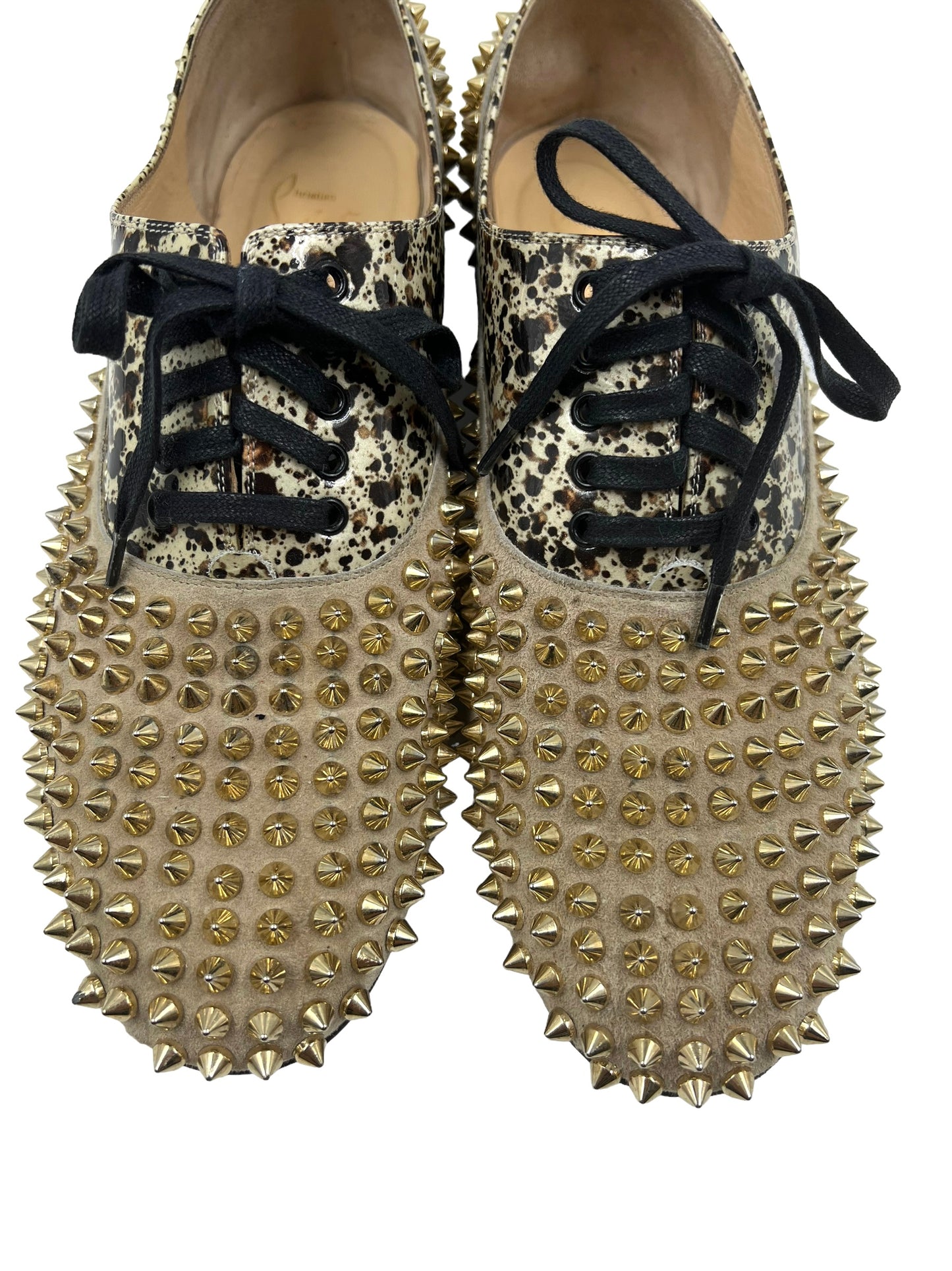 Christian Louboutin Suede Size 39.5 'Freddy' Spike Oxfords